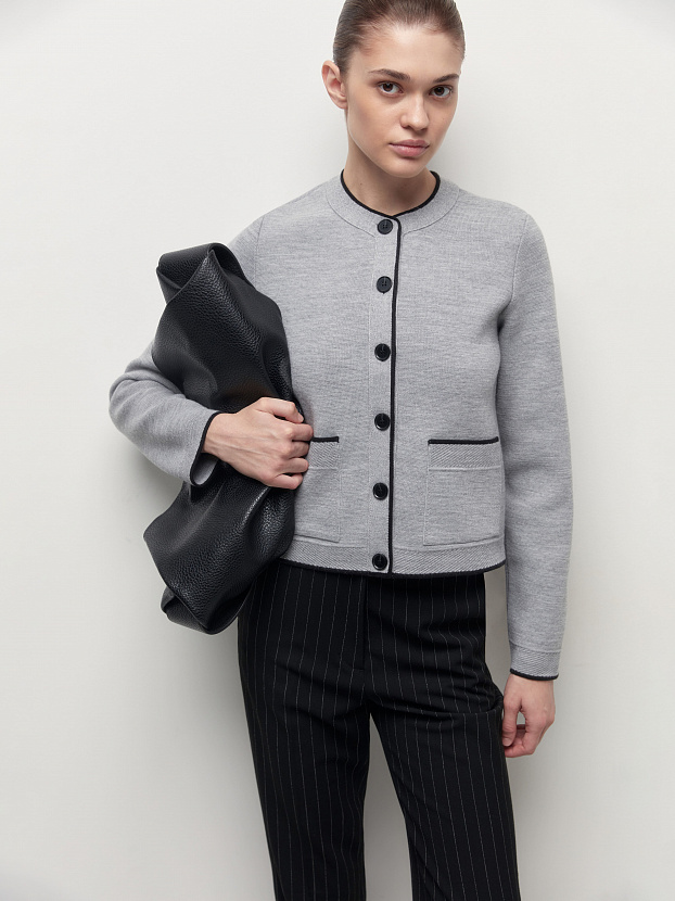 Сириус жакет трикотажный (светло-серый меланж, 46)