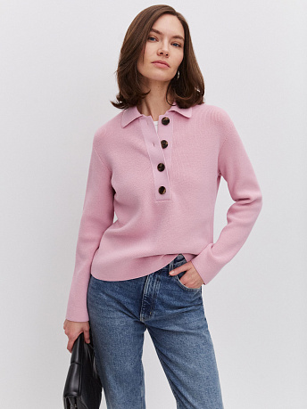 Джемпер поло из шерсти мериноса Крафт