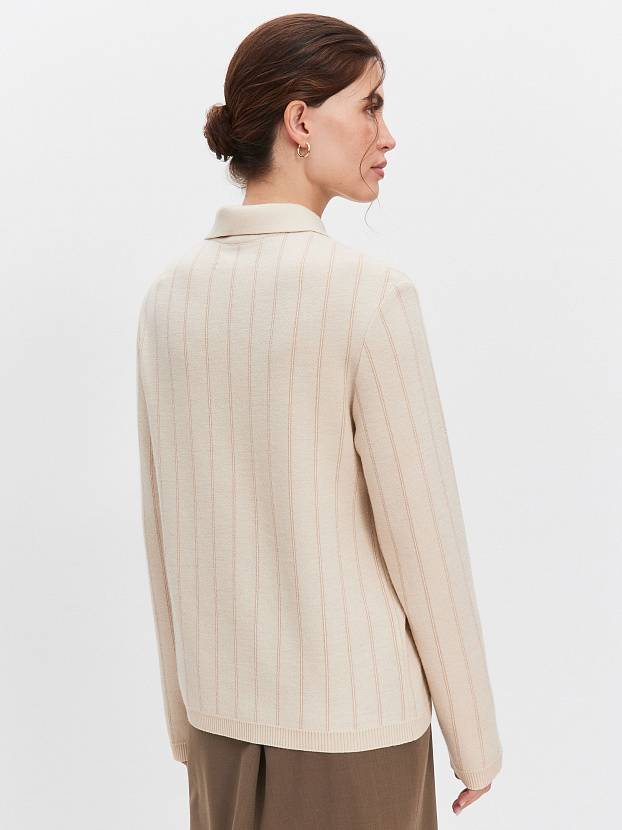 Генри джемпер (поло) трикотажный (кремовый, 44-46)