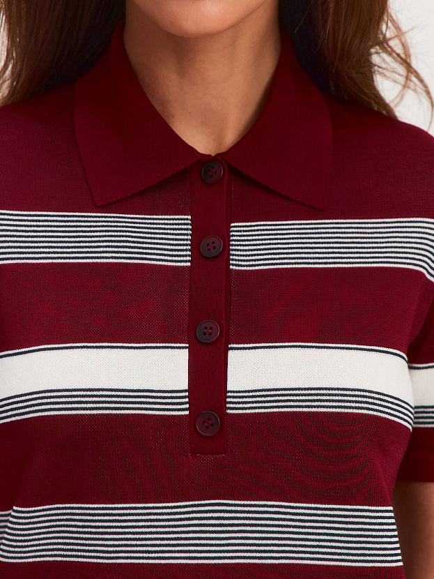 Лаура джемпер (поло) трикотажный (вишневый, 44-46)