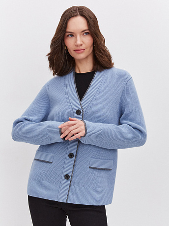 Кардиган из шерсти мериноса и мохера Амега