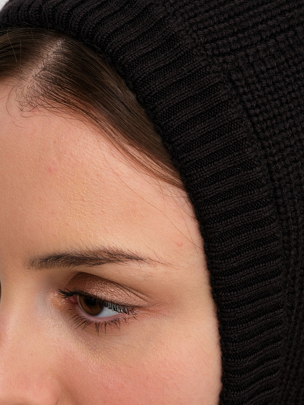 Экрю капор трикотажный (черный, 56-58)