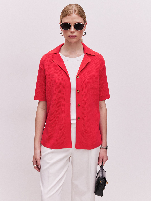 Эллада кардиган трикотажный (глубокий коралловый, 44-46)