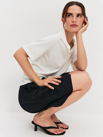 Футболка-поло из хлопка и вискозы Ариес