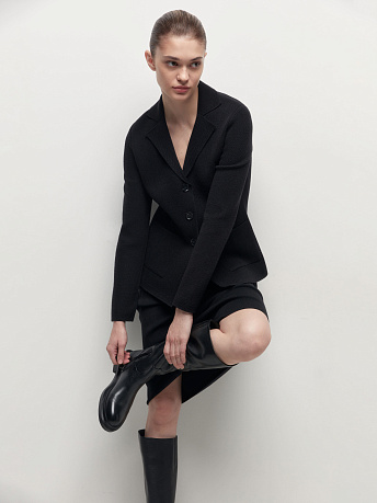 Жакет полуприталенный из шерсти мериноса Имбирь