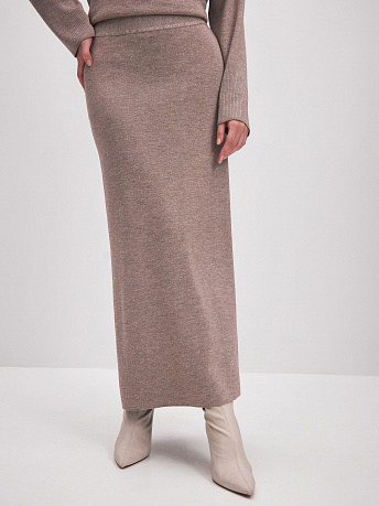 Юбка из шерсти мериноса с вискозой и люрексом Рене