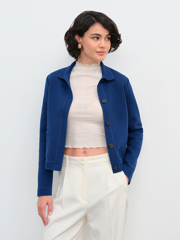 Ницца жакет трикотажный (синий, 46)