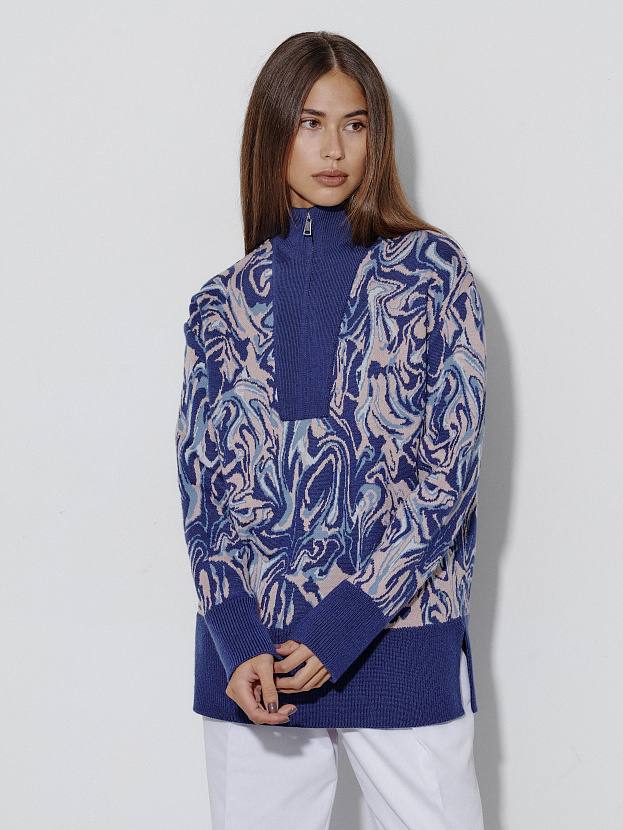 Грация джемпер трикотажный (синий, 44-46)