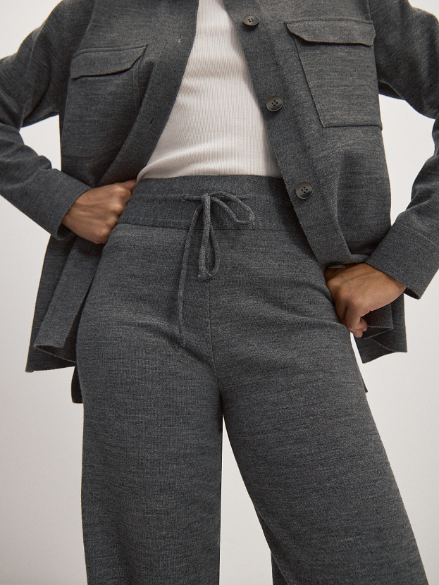Джемми костюм ( рубашка+брюки ) трикотажный (серый меланж, 44-46/170-175)