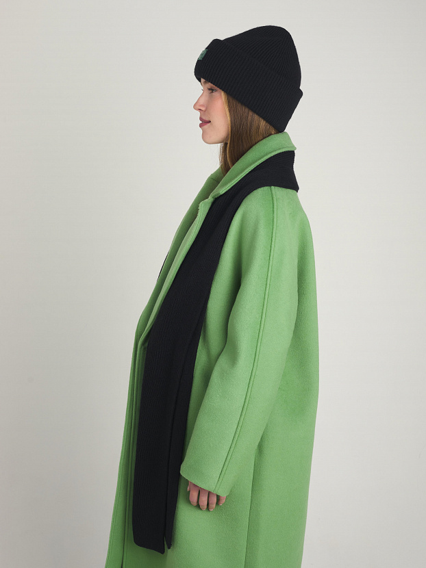 Спейс комплект (шапка+шарф) трикотажный (черный/ярко-зеленый, 56-58)