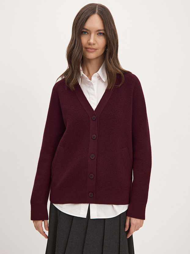 Рига кардиган трикотажный (бордо, 44-46)