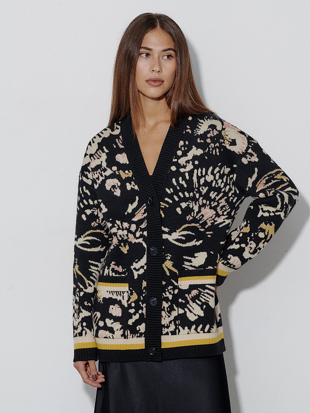 Горизонт кардиган трикотажный (черный, 44-46)