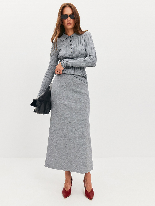 Ненси юбка трикотажная (серый меланж, 44-46)