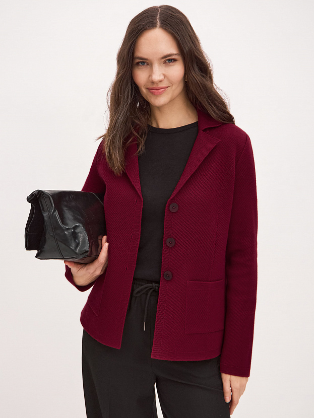 Имбирь жакет трикотажный (вишневый, 46)