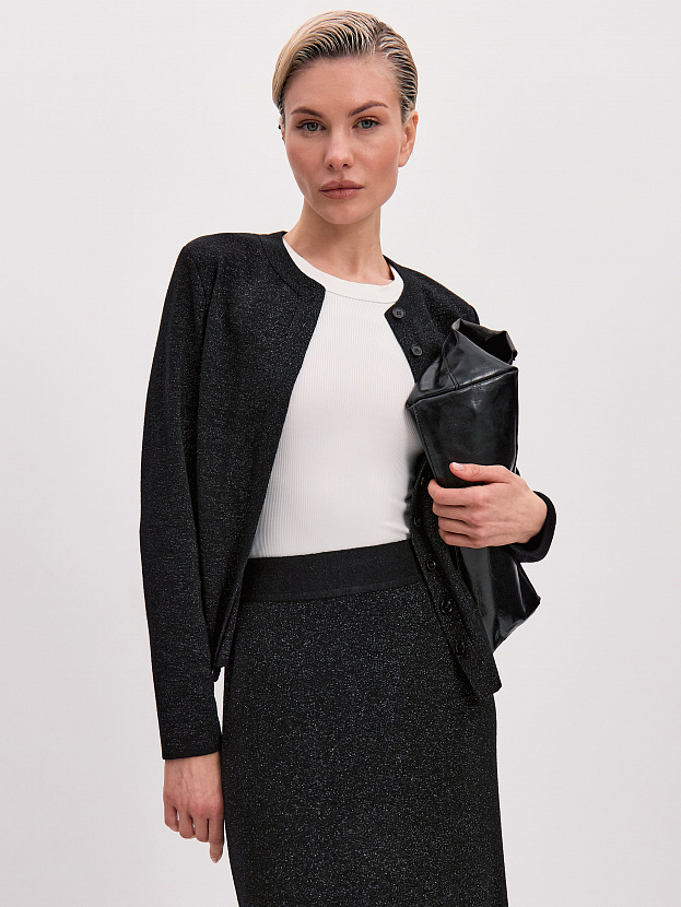 Розалин кардиган трикотажный (черный, 44-46)