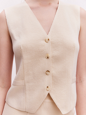 Укороченный жилет из хлопка с вискозой Трейси