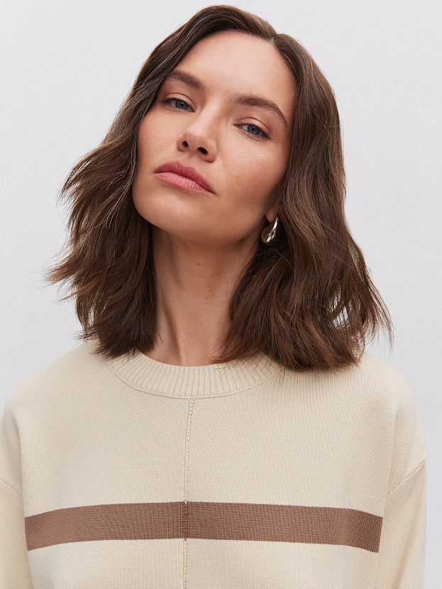 Астрид джемпер трикотажный (кремовый/какао, 44-46)