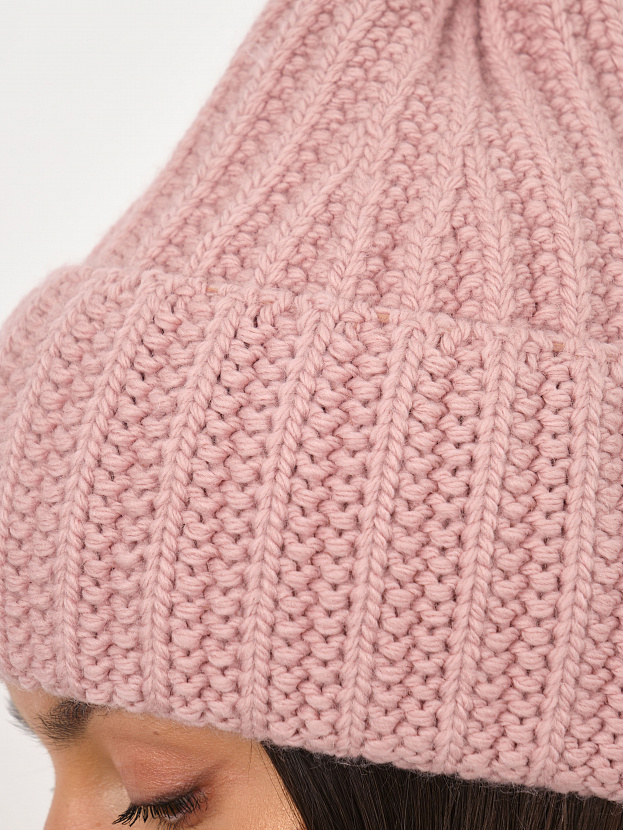 Черри комплект (шапка+ шарф) трикотажный (т.пудра, 56-58)