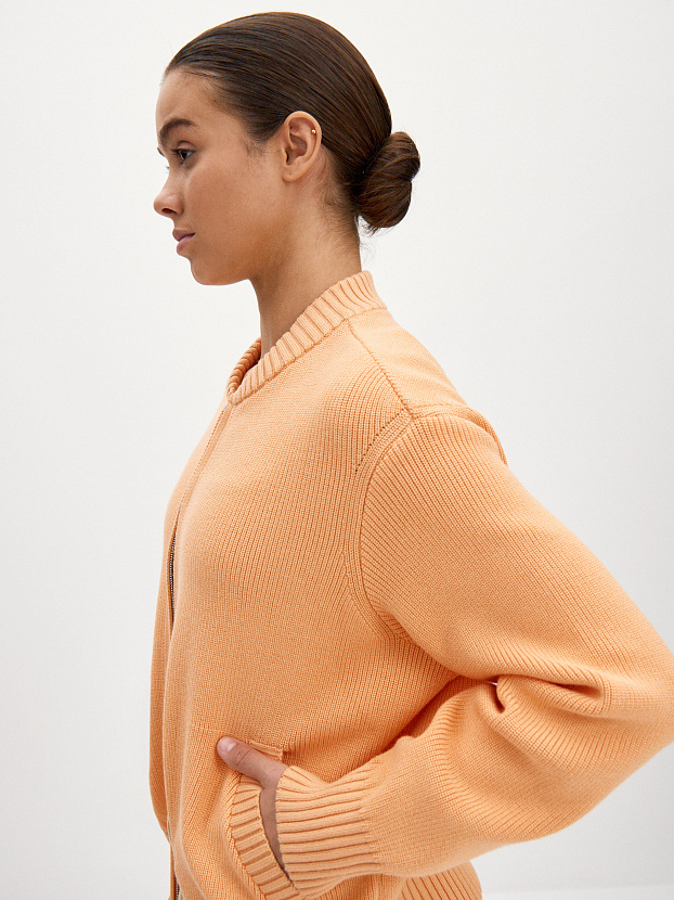 Честер джемпер (бомбер) трикотажный (абрикосовый, 44-46)