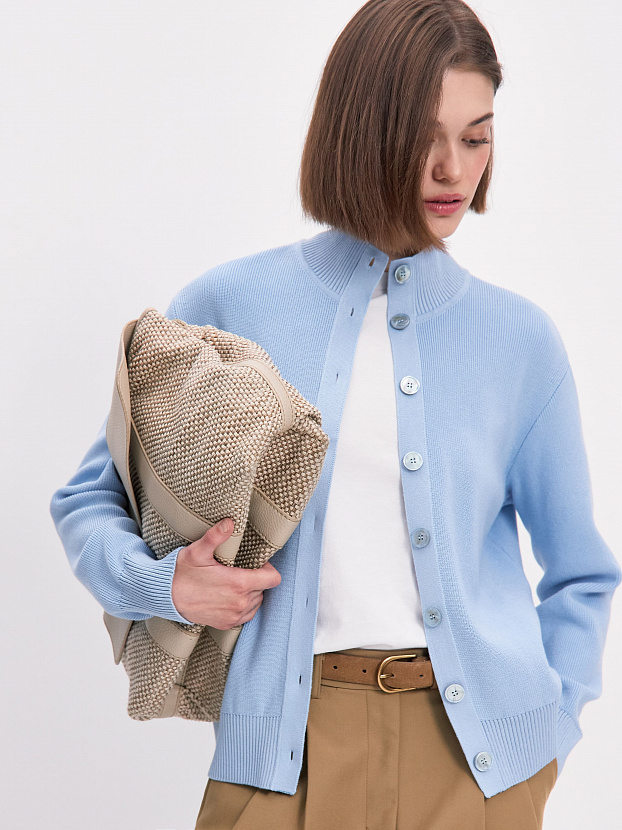 Латина кардиган трикотажный (голубой, 44-46)