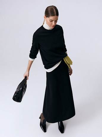 Юбка-миди из шерсти мериноса и вискозы Мисти