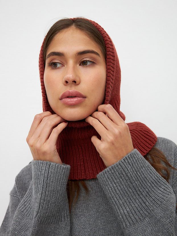 Экрю капор трикотажный (терракот, 56-58)