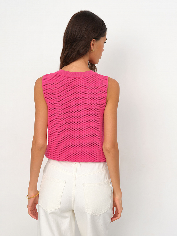 Терри джемпер без рукавов трикотажный (фуксия, 44-46)