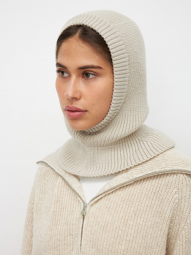 Экрю капор трикотажный (светло-песочный, 56-58)