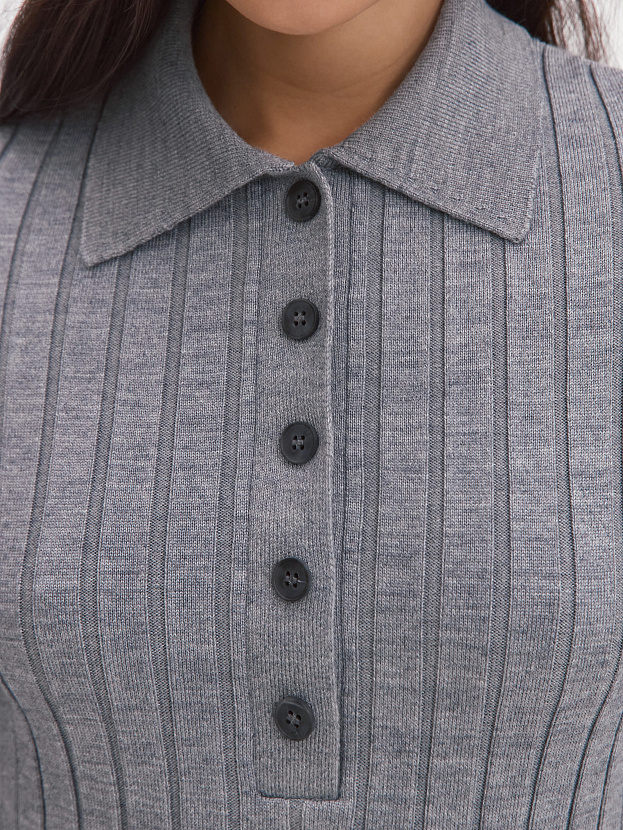 Пейдж джемпер (поло) трикотажный (серый меланж, 44-46)