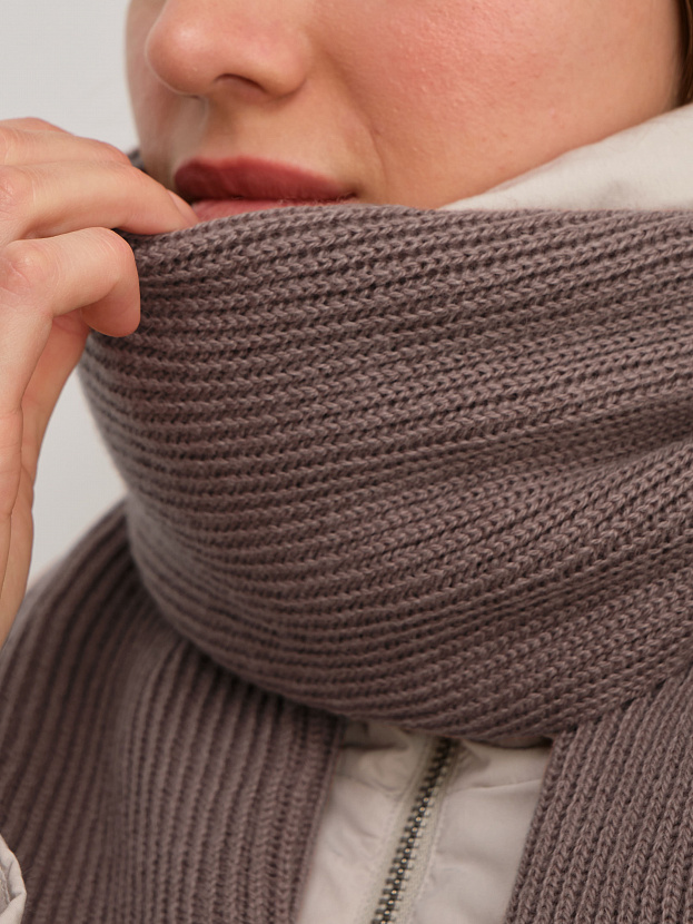 Спейс комплект (шапка+шарф) трикотажный (кофе, 56-58)