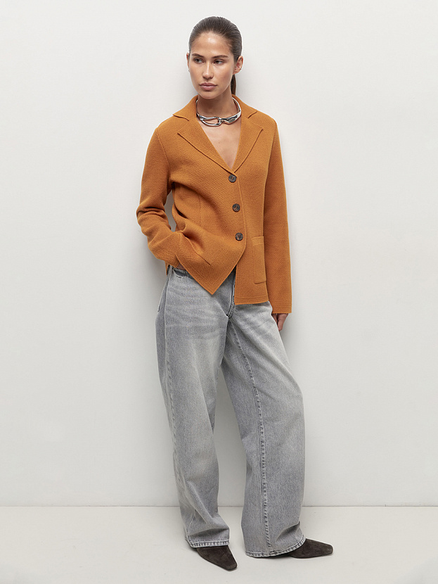 Имбирь жакет трикотажный (оранжевый, 46)