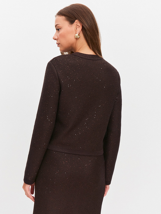 Эллис кардиган трикотажный (т.коричневый, 44-46)