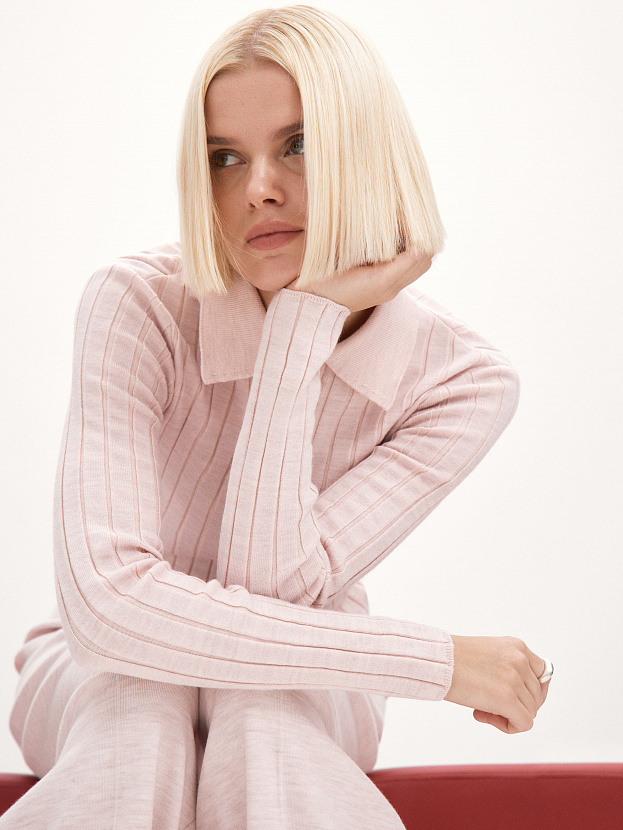 Пейдж джемпер (поло) трикотажный (бледно-розовый, 44-46)