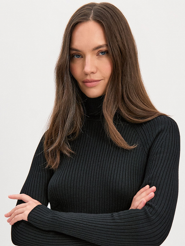 Инди водолазка трикотажная (черный, 44-46)