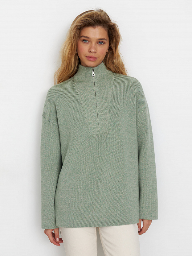 Голди джемпер трикотажный (св.зеленый/песочный, 44-46)