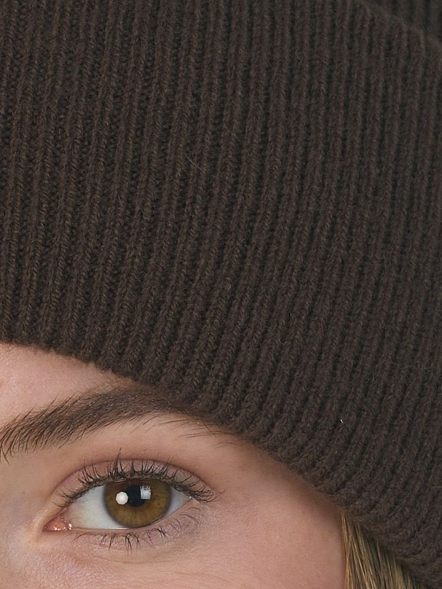 Квартет комплект (шапка+шарф) трикотажный (коричневый, 56-58)