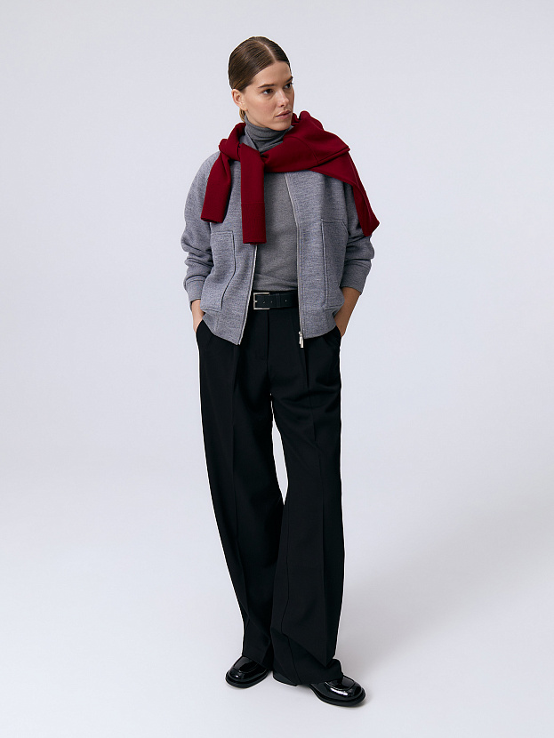 Арте кардиган (бомбер) трикотажный (серый меланж, 44-46)