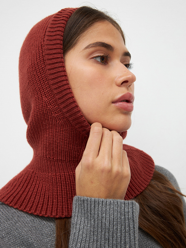 Экрю капор трикотажный (терракот, 56-58)