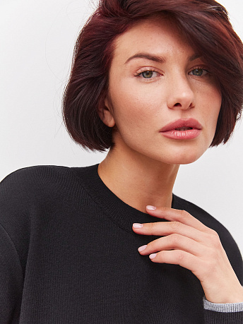 Джемпер из шерсти мериноса и вискозы с полосками Стрит