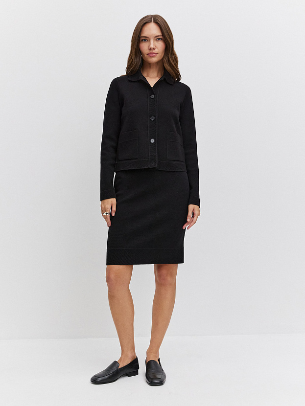 Ницца юбка трикотажная (черный, 46)