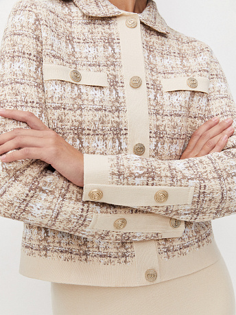 Жакет из хлопка и вискозы букле Шанель