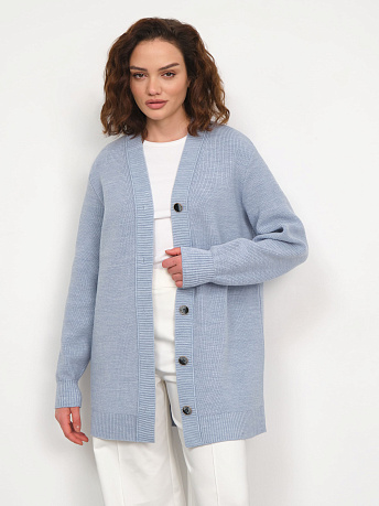 Кардиган на пуговицах с шерстью мериноса Блюз