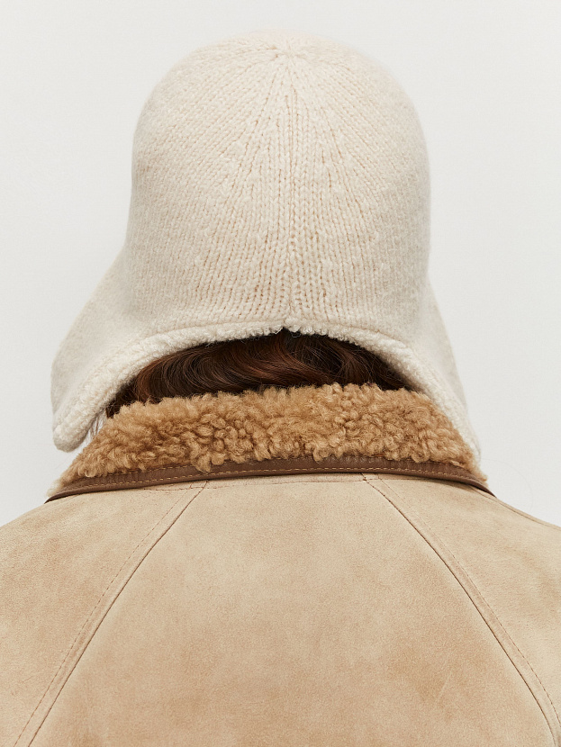 Стокгольм шапка-ушанка трикотажная (белый, 56-58)