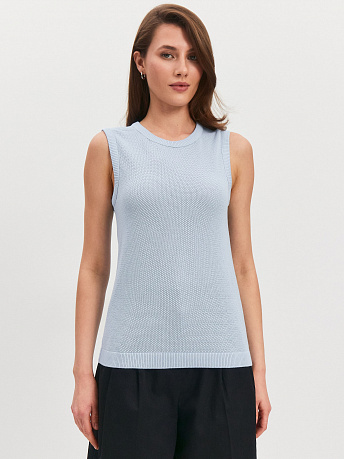 Майка с круглым вырезом из хлопка и вискозы Эмма