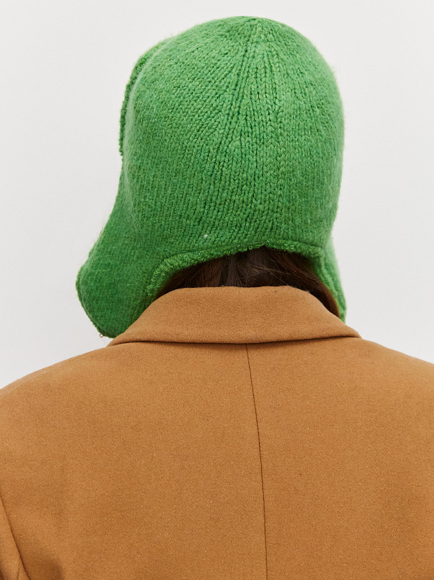 Стокгольм шапка-ушанка трикотажная (ярко-зеленый, 56-58)