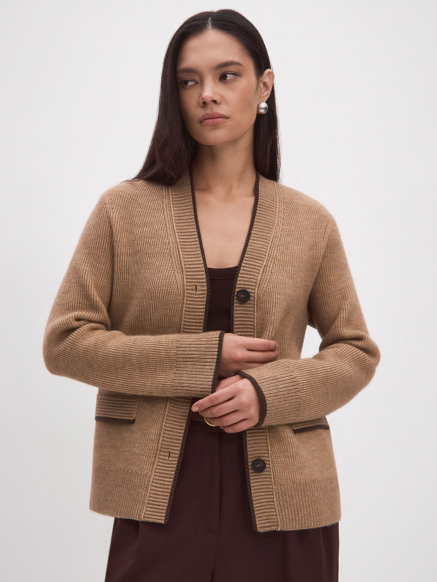 Амега кардиган трикотажный (бежевый меланж, 44-46)