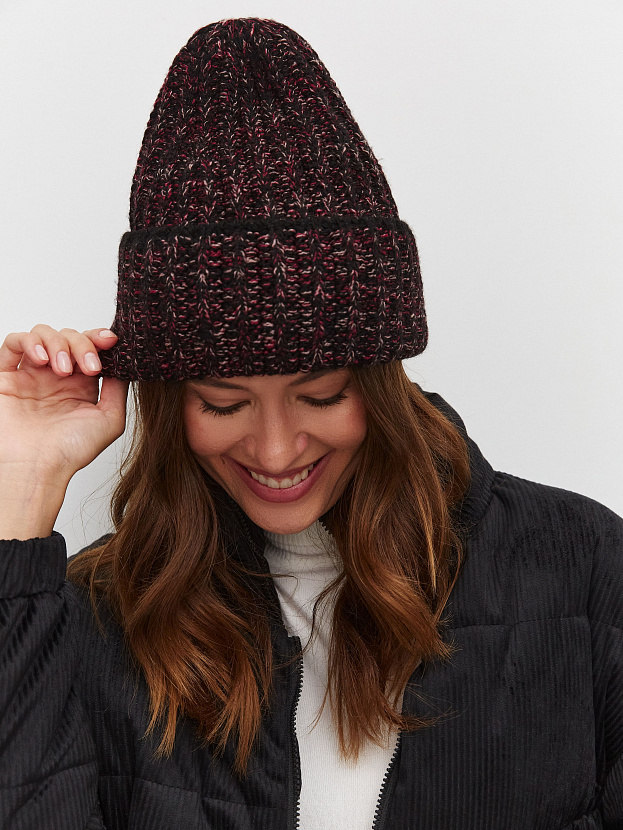 Черри шапка трикотажная (черный/бордо, 56-58)