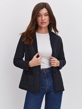 Жакет полуприталенный с люрексом Шайн