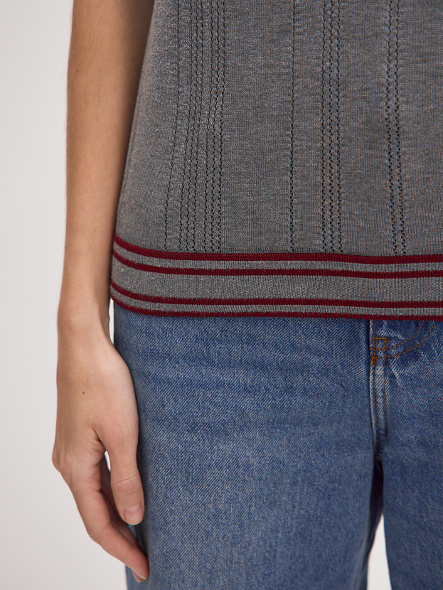 Данте джемпер (футболка) трикотажный (серый меланж, 44-46)