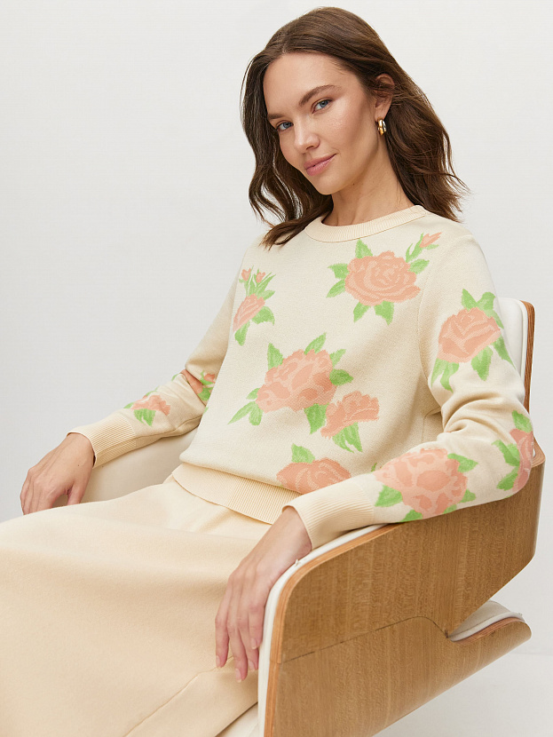 Рози джемпер трикотажный (кремовый, 44-46)